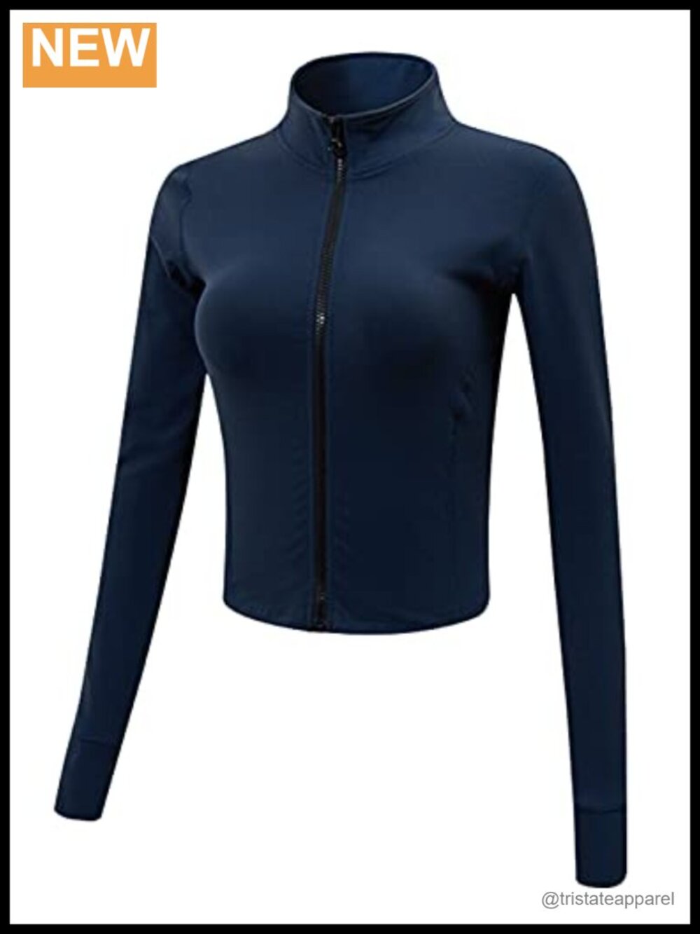 Women's Lightweight Zip Up Athletic Cropped Running Jacket Slim Fit